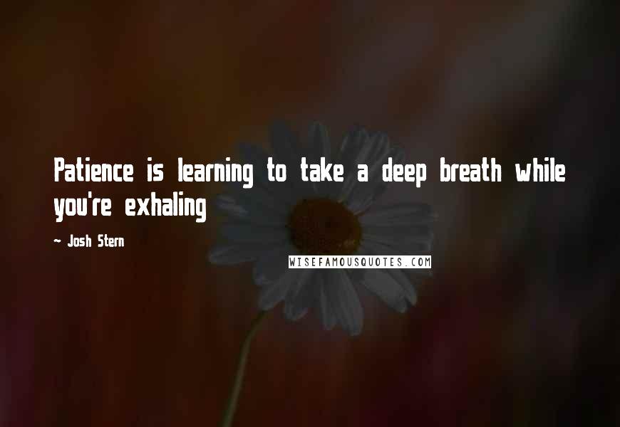 Josh Stern Quotes: Patience is learning to take a deep breath while you're exhaling