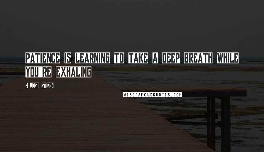 Josh Stern Quotes: Patience is learning to take a deep breath while you're exhaling