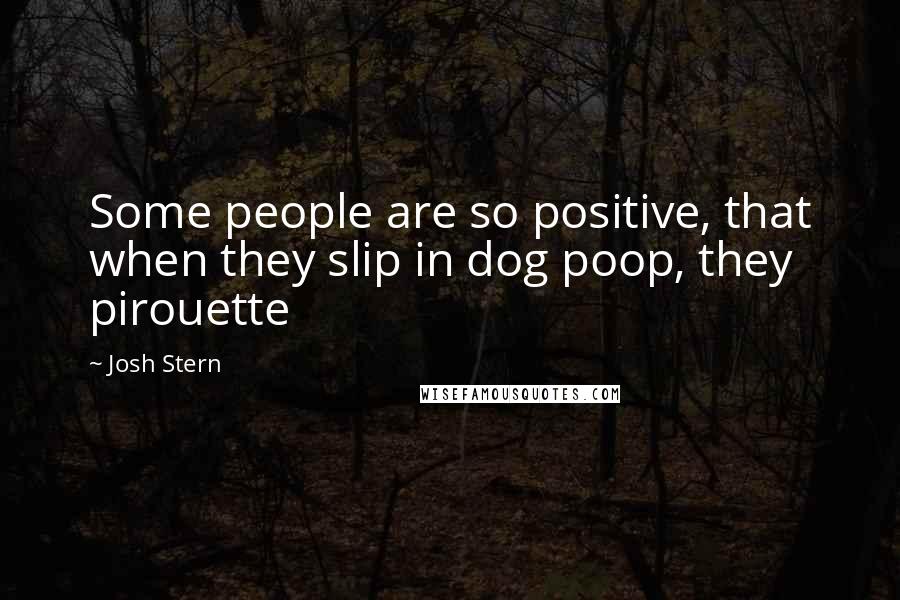 Josh Stern Quotes: Some people are so positive, that when they slip in dog poop, they pirouette