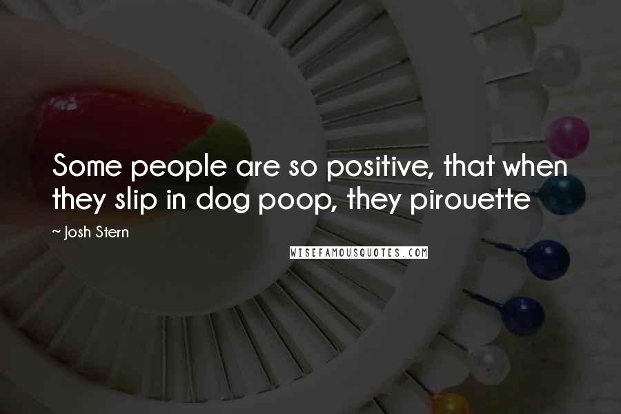 Josh Stern Quotes: Some people are so positive, that when they slip in dog poop, they pirouette