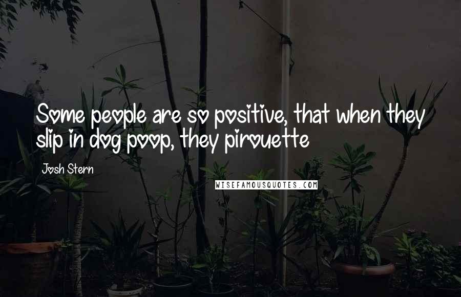Josh Stern Quotes: Some people are so positive, that when they slip in dog poop, they pirouette