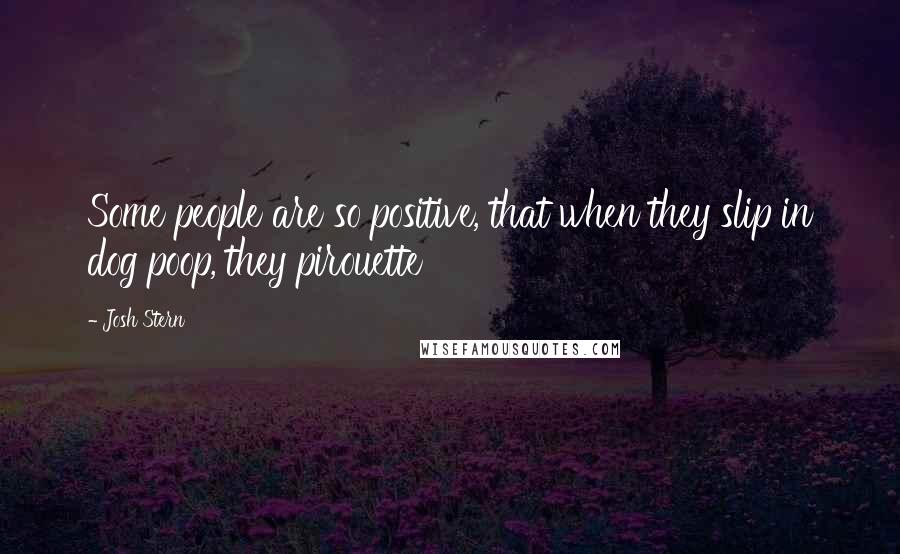 Josh Stern Quotes: Some people are so positive, that when they slip in dog poop, they pirouette