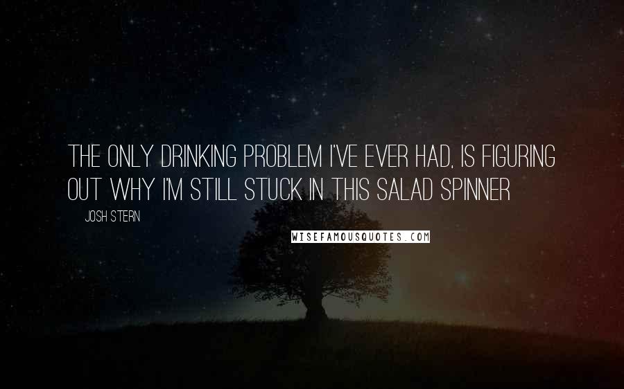 Josh Stern Quotes: The only drinking problem I've ever had, is figuring out why I'm still stuck in this salad spinner