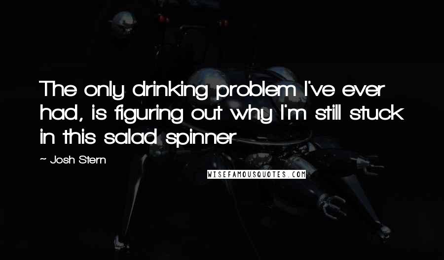 Josh Stern Quotes: The only drinking problem I've ever had, is figuring out why I'm still stuck in this salad spinner