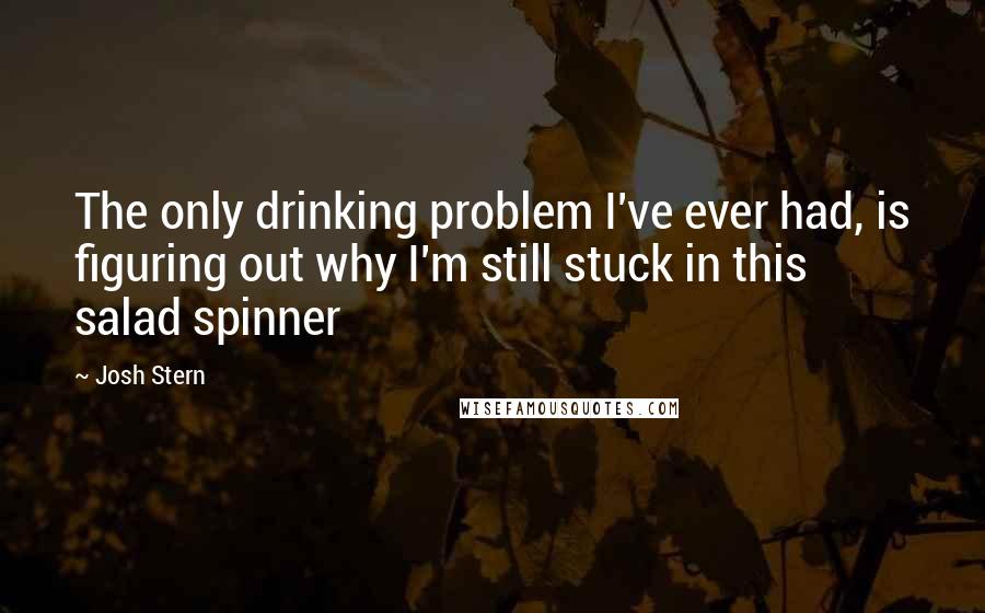 Josh Stern Quotes: The only drinking problem I've ever had, is figuring out why I'm still stuck in this salad spinner