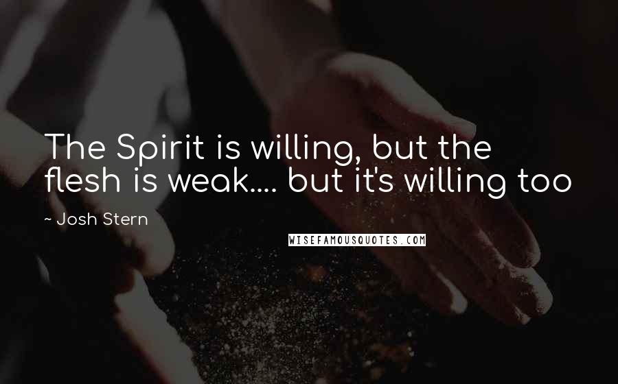 Josh Stern Quotes: The Spirit is willing, but the flesh is weak.... but it's willing too