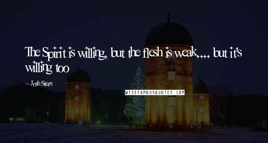 Josh Stern Quotes: The Spirit is willing, but the flesh is weak.... but it's willing too