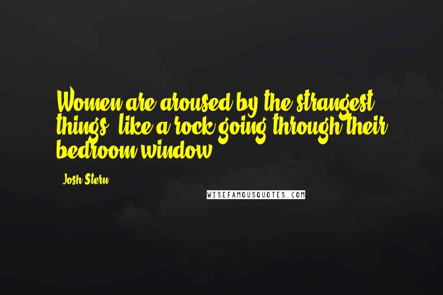 Josh Stern Quotes: Women are aroused by the strangest things, like a rock going through their bedroom window