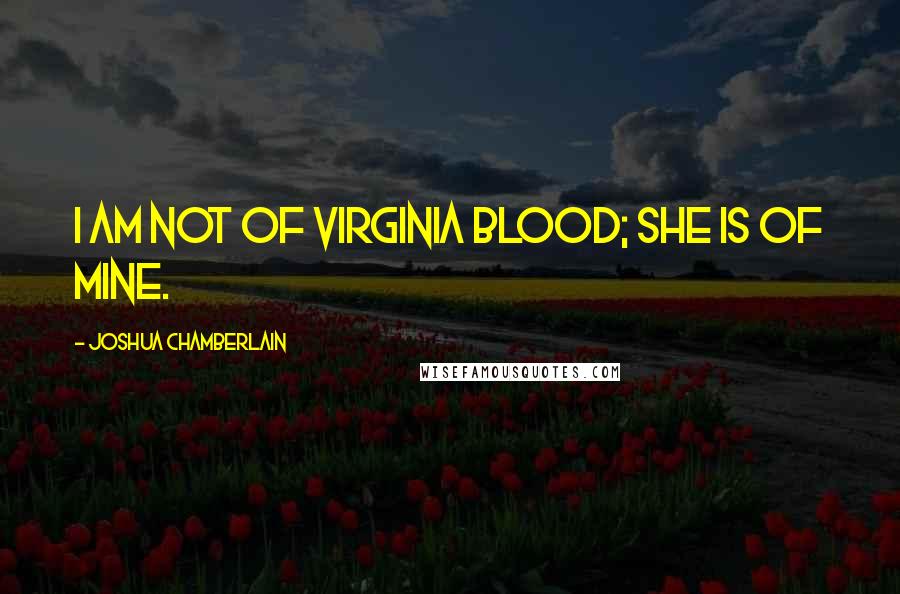 Joshua Chamberlain Quotes: I am not of Virginia blood; she is of mine.