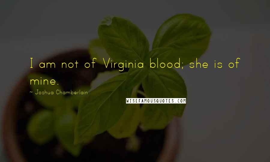 Joshua Chamberlain Quotes: I am not of Virginia blood; she is of mine.
