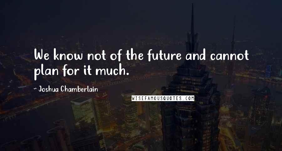 Joshua Chamberlain Quotes: We know not of the future and cannot plan for it much.