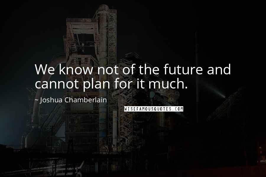 Joshua Chamberlain Quotes: We know not of the future and cannot plan for it much.