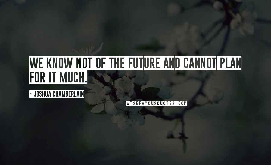 Joshua Chamberlain Quotes: We know not of the future and cannot plan for it much.