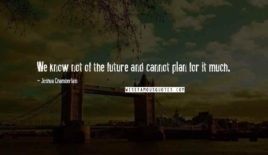 Joshua Chamberlain Quotes: We know not of the future and cannot plan for it much.