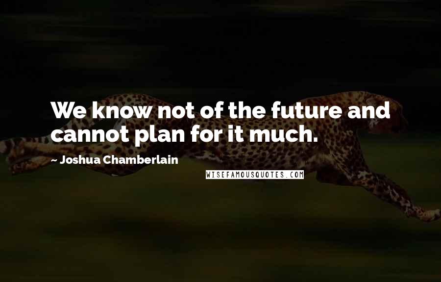 Joshua Chamberlain Quotes: We know not of the future and cannot plan for it much.