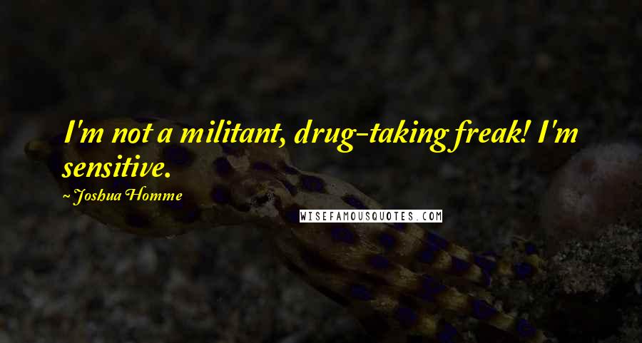 Joshua Homme Quotes: I'm not a militant, drug-taking freak! I'm sensitive.