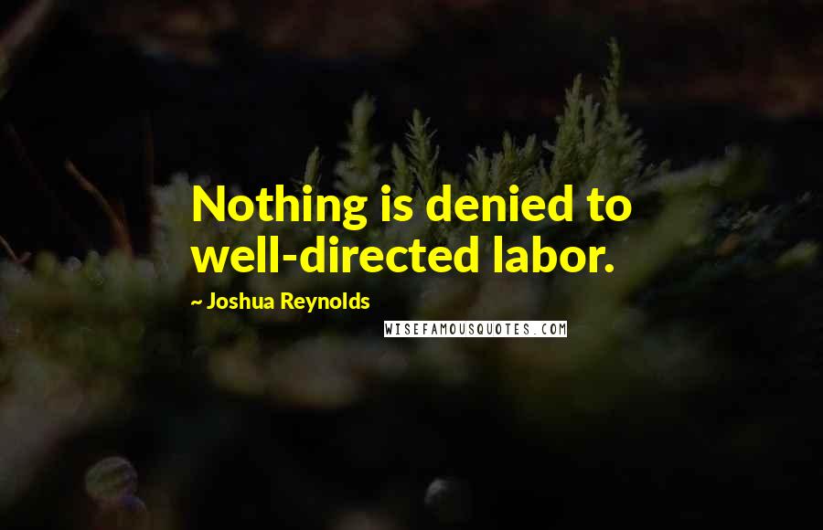 Joshua Reynolds Quotes: Nothing is denied to well-directed labor.