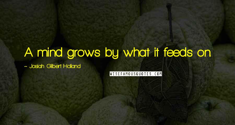 Josiah Gilbert Holland Quotes: A mind grows by what it feeds on.