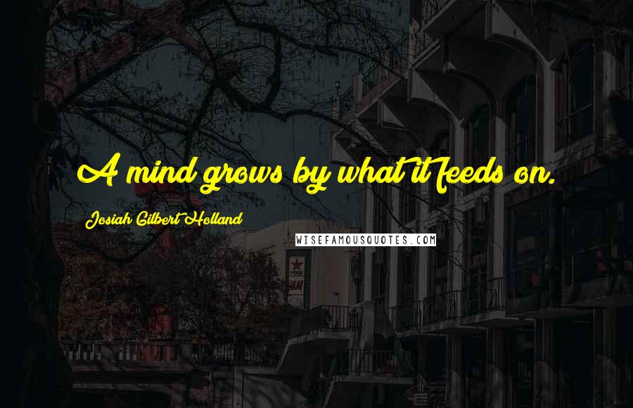 Josiah Gilbert Holland Quotes: A mind grows by what it feeds on.