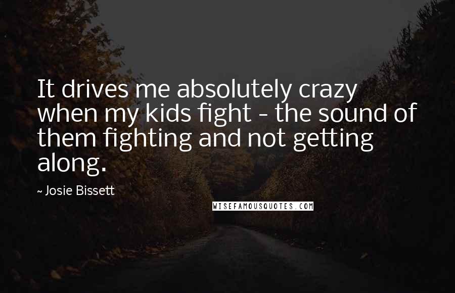 Josie Bissett Quotes: It drives me absolutely crazy when my kids fight - the sound of them fighting and not getting along.