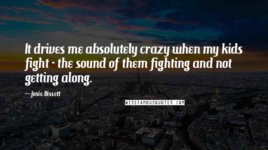 Josie Bissett Quotes: It drives me absolutely crazy when my kids fight - the sound of them fighting and not getting along.