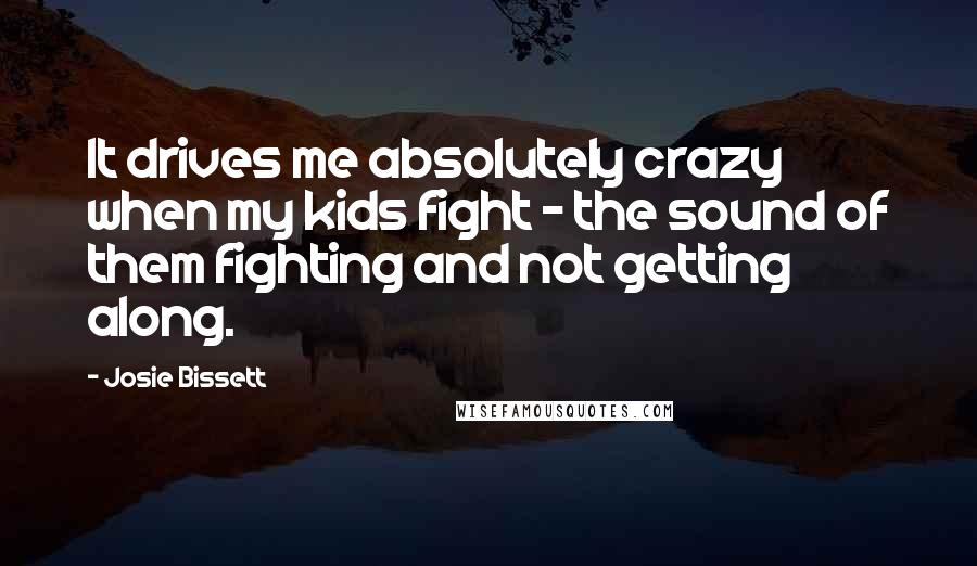 Josie Bissett Quotes: It drives me absolutely crazy when my kids fight - the sound of them fighting and not getting along.