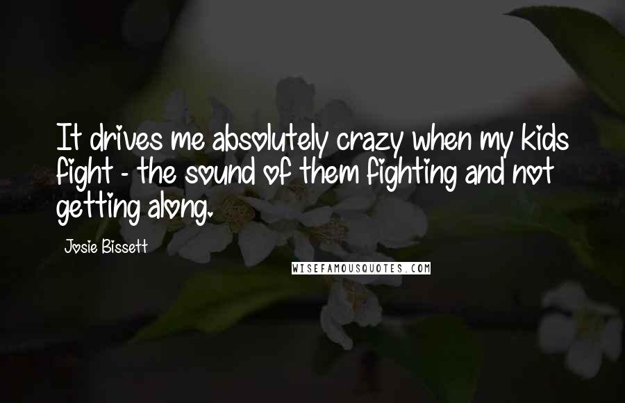 Josie Bissett Quotes: It drives me absolutely crazy when my kids fight - the sound of them fighting and not getting along.