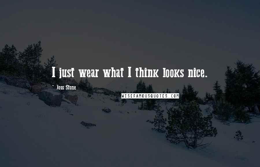 Joss Stone Quotes: I just wear what I think looks nice.