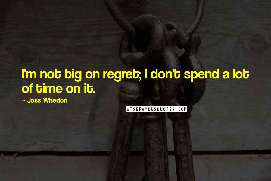 Joss Whedon Quotes: I'm not big on regret; I don't spend a lot of time on it.