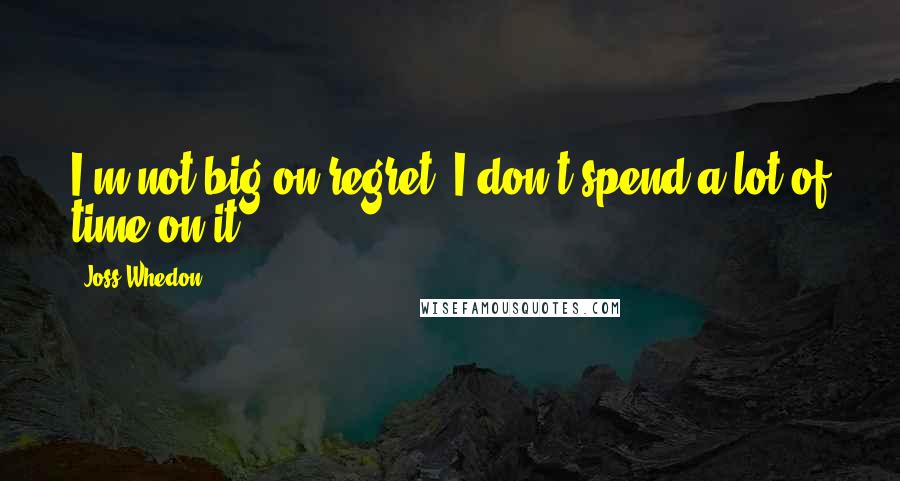 Joss Whedon Quotes: I'm not big on regret; I don't spend a lot of time on it.