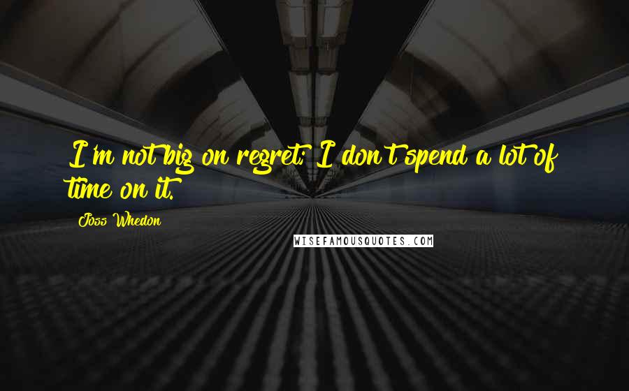 Joss Whedon Quotes: I'm not big on regret; I don't spend a lot of time on it.