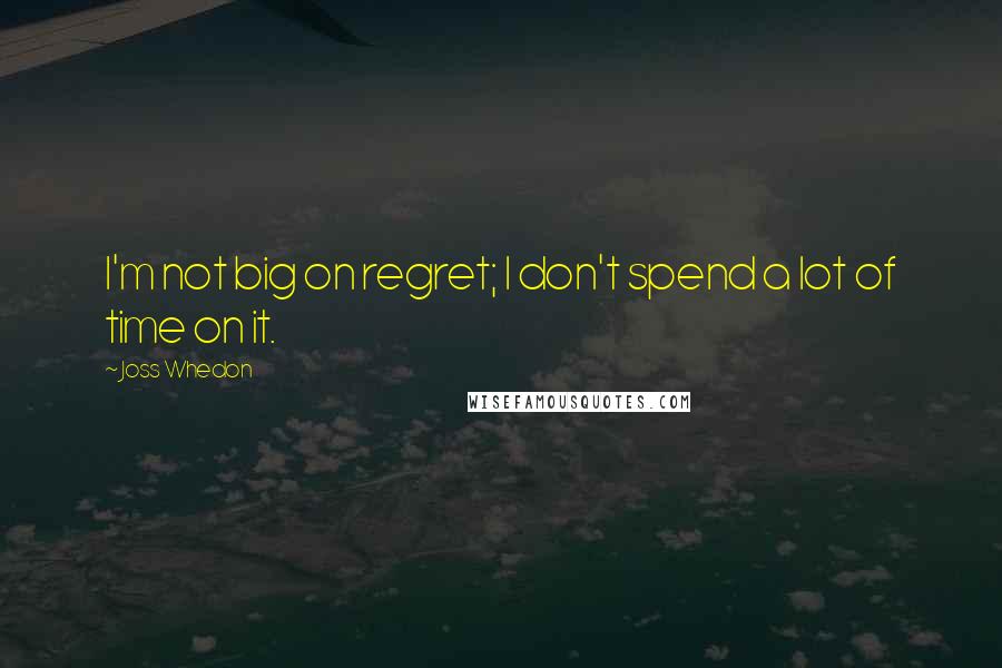 Joss Whedon Quotes: I'm not big on regret; I don't spend a lot of time on it.