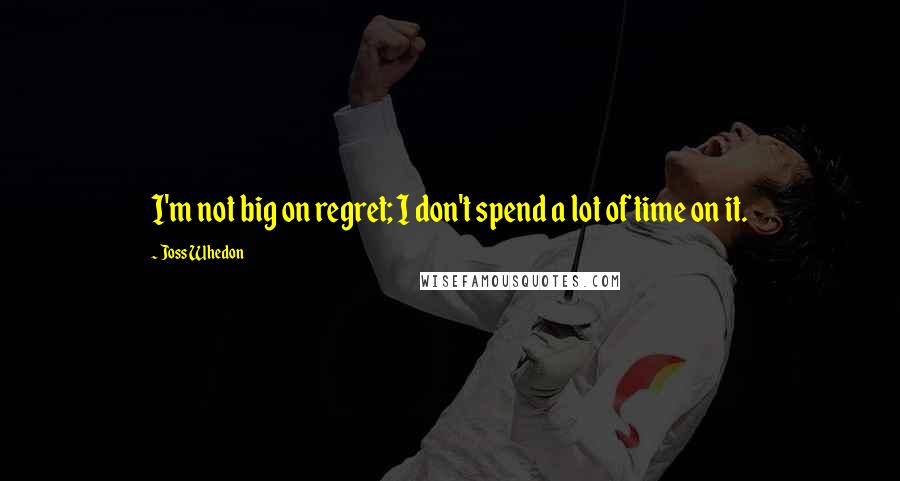 Joss Whedon Quotes: I'm not big on regret; I don't spend a lot of time on it.