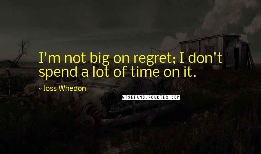 Joss Whedon Quotes: I'm not big on regret; I don't spend a lot of time on it.