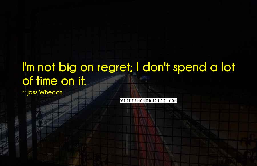 Joss Whedon Quotes: I'm not big on regret; I don't spend a lot of time on it.