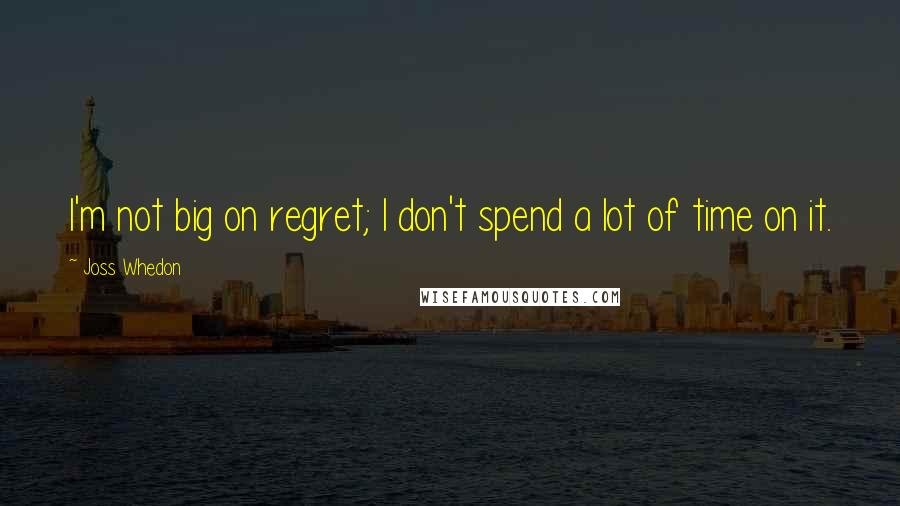 Joss Whedon Quotes: I'm not big on regret; I don't spend a lot of time on it.