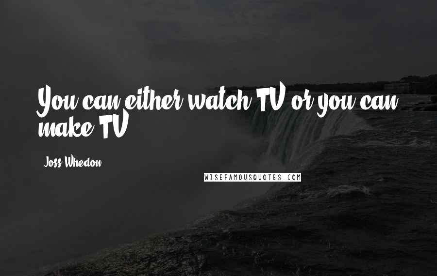 Joss Whedon Quotes: You can either watch TV or you can make TV.