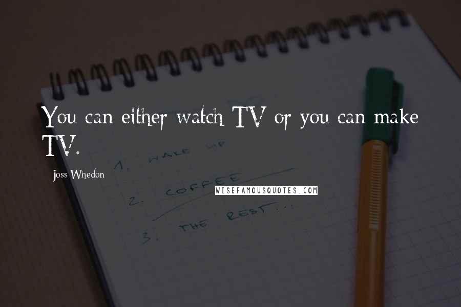 Joss Whedon Quotes: You can either watch TV or you can make TV.