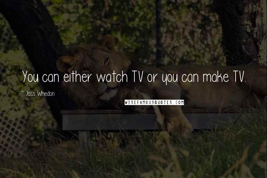 Joss Whedon Quotes: You can either watch TV or you can make TV.