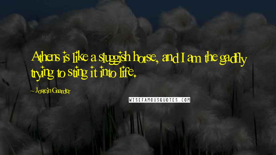 Jostein Gaarder Quotes: Athens is like a sluggish horse, and I am the gadfly trying to sting it into life.