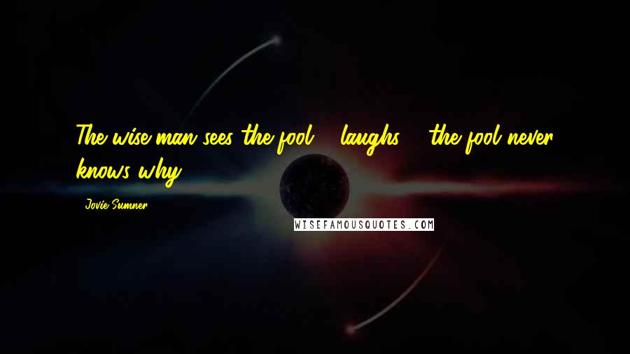 Jovie Sumner Quotes: The wise man sees the fool & laughs & the fool never knows why