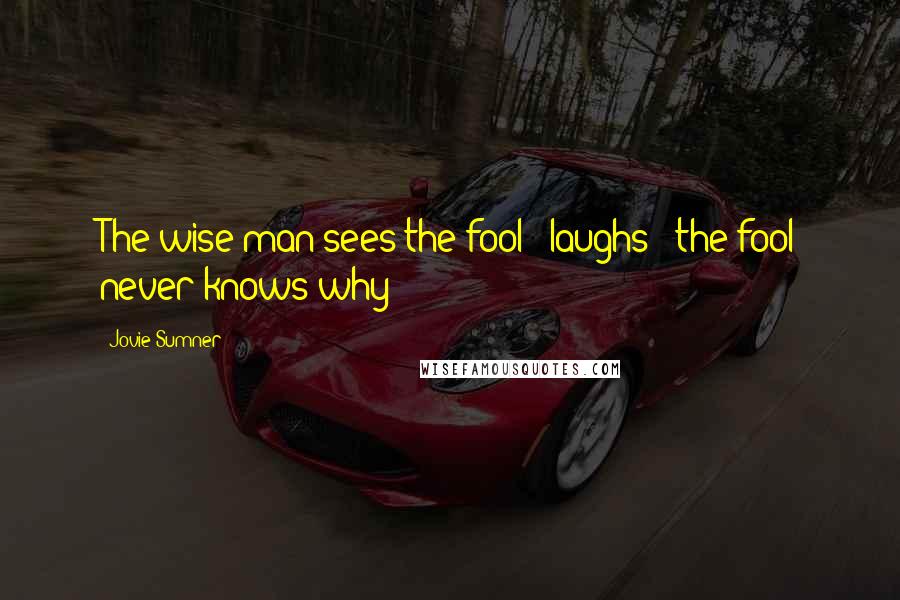 Jovie Sumner Quotes: The wise man sees the fool & laughs & the fool never knows why