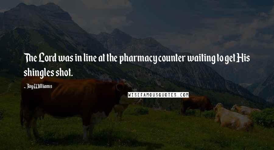 Joy Williams Quotes: The Lord was in line at the pharmacy counter waiting to get His shingles shot.