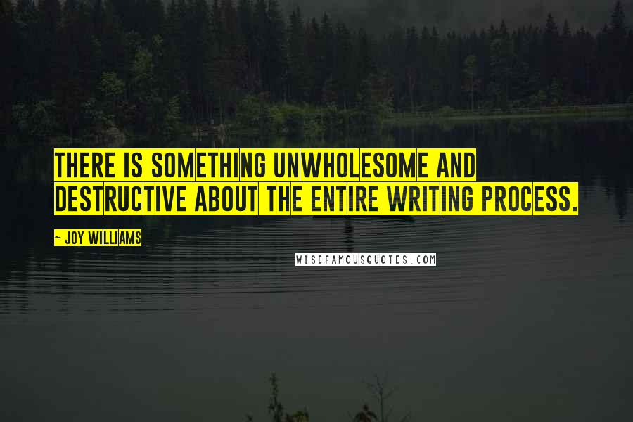 Joy Williams Quotes: There is something unwholesome and destructive about the entire writing process.