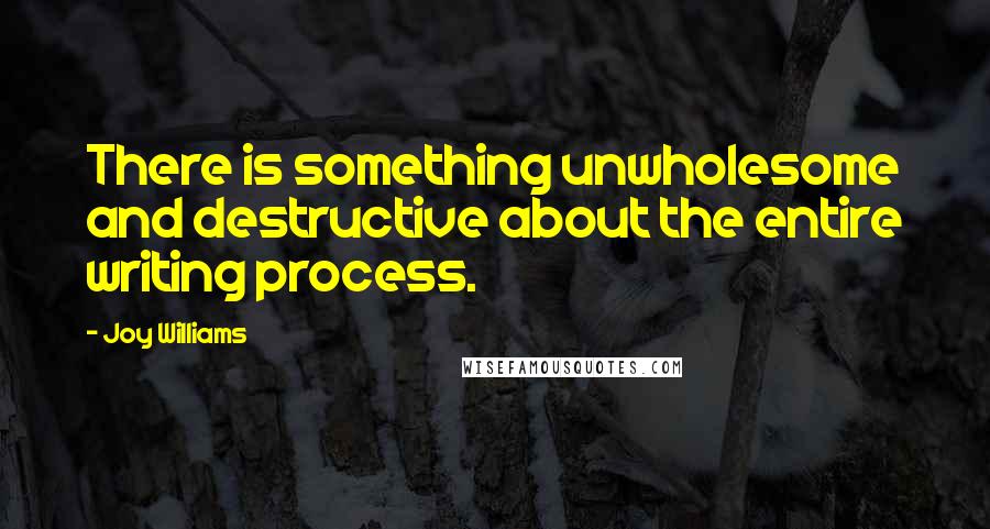 Joy Williams Quotes: There is something unwholesome and destructive about the entire writing process.