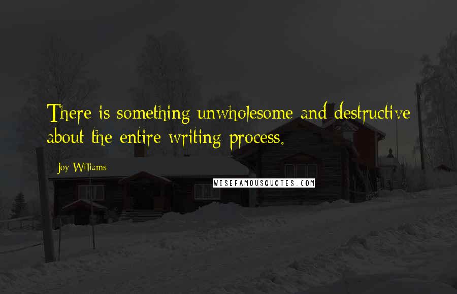 Joy Williams Quotes: There is something unwholesome and destructive about the entire writing process.