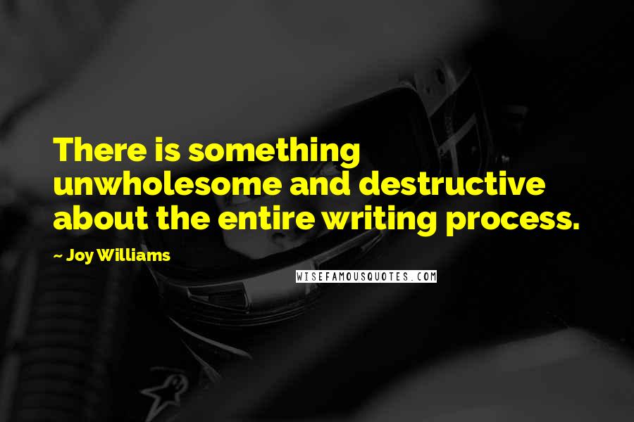 Joy Williams Quotes: There is something unwholesome and destructive about the entire writing process.