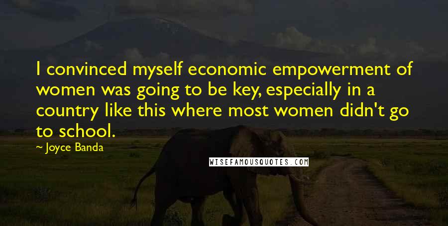Joyce Banda Quotes: I convinced myself economic empowerment of women was going to be key, especially in a country like this where most women didn't go to school.