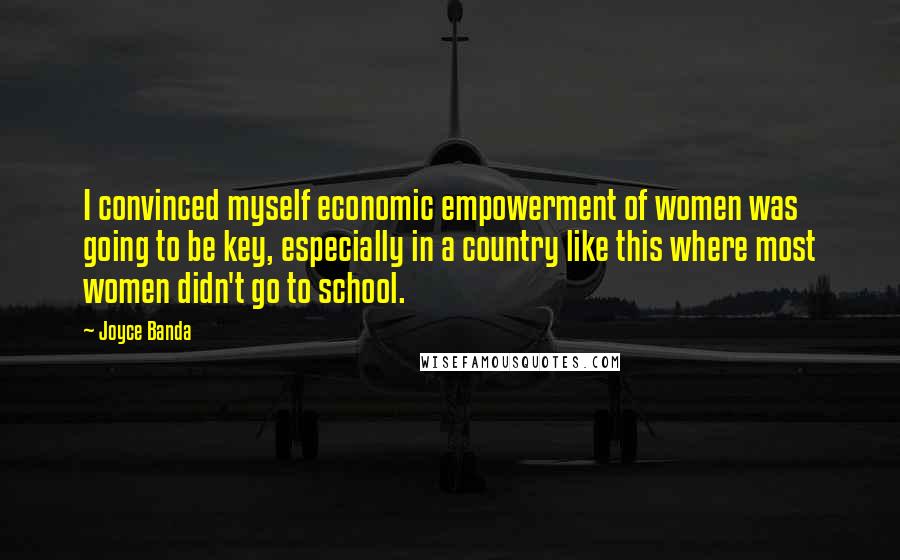 Joyce Banda Quotes: I convinced myself economic empowerment of women was going to be key, especially in a country like this where most women didn't go to school.