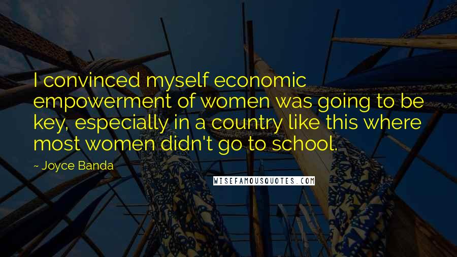 Joyce Banda Quotes: I convinced myself economic empowerment of women was going to be key, especially in a country like this where most women didn't go to school.